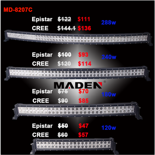toyaa_chan's tweet photo. A discount for dual row led light bar curved. #ledlightbar #offroad #autoparts #ledlightingsystem http://t.co/V7hB6iUYEy
