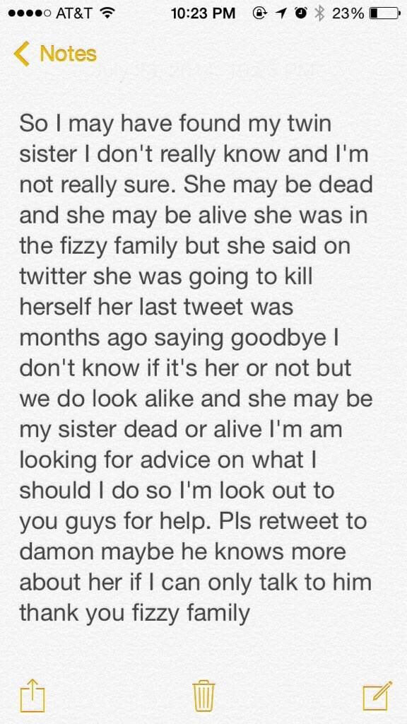 godmodehippie's tweet image. Hey fizzy family, this is a message from @FizzyHoran4ever . She'd appreciate it if you'd messaged her #fizzyfamily
