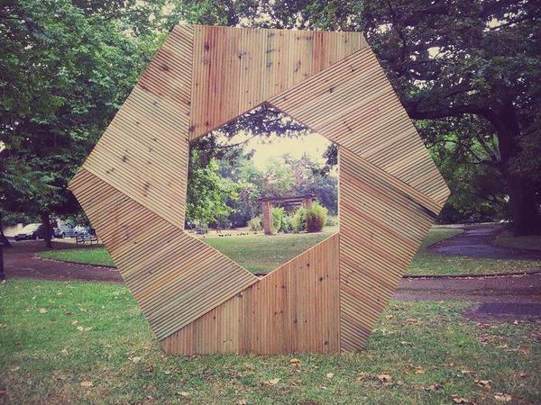 _sitespecific's tweet photo. 'Summer Spiral' sitespecific's latest commission, a decking-inspired sculpture in association with Wickes http://t.co/4fa4ImeyUu