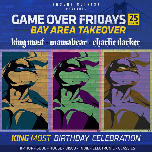 We're throwing a pizza party for <a href="/kingmost/">ESNUPI</a> tonight with <a href="/DJMamabear/">Meggy Bundy</a> and <a href="/charliedarker/">Charlie Darker</a> #bayarea #tmnt #gameover #dtlv