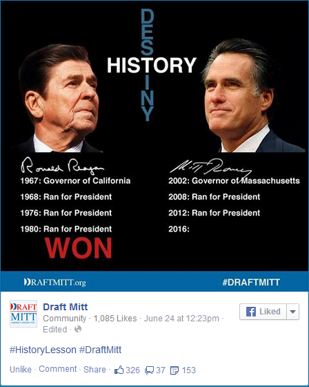 DraftRomney_AR's tweet image. @GlomarResponder @WeWantMitt2016 Yes History can repeat like Regan won in '80 #DraftMitt DraftMitt.org