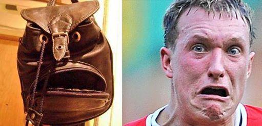 FootballFunnys's tweet photo. The Phil Jones bag! http://t.co/K98qRFbbUk