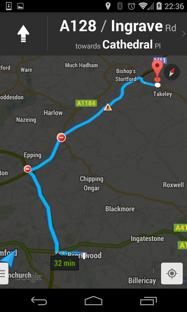 rddave's tweet image. Why did @googlemaps want to send me up the M11 when it was closed? #SatNavFail (was a month ago, open now!)