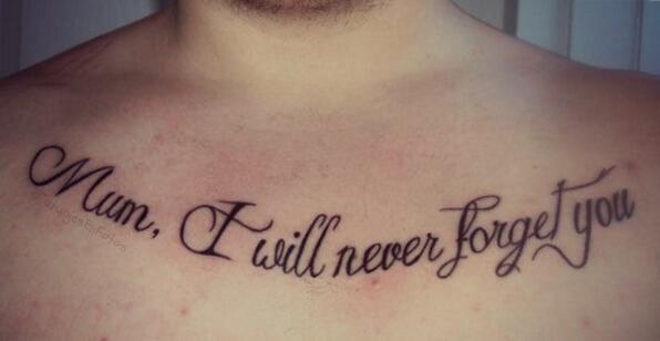 AyTatuaje's tweet photo. Tatuaje con la frase Mamá nunca te olvidaré. http://t.co/g0ZtDT37XX