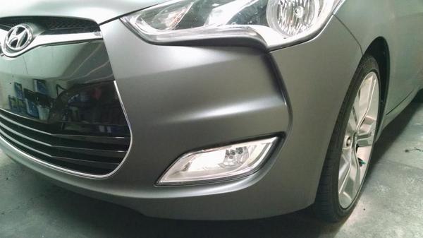 HighlineDips's tweet photo. Custom Grey Pearl Hyundai Veloster we did last night. http://t.co/rQJSOI3OLN