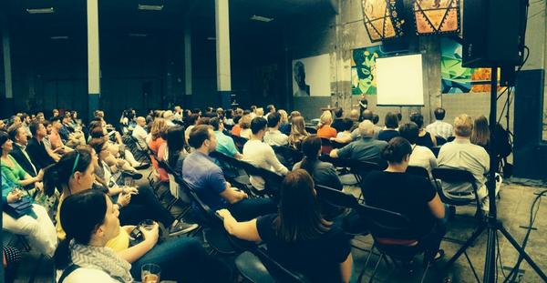 aigacincinnati's tweet photo. Listening to @debbiemillman share her story @rhinegeist! #CDW14 http://t.co/PTqeM4Phfu