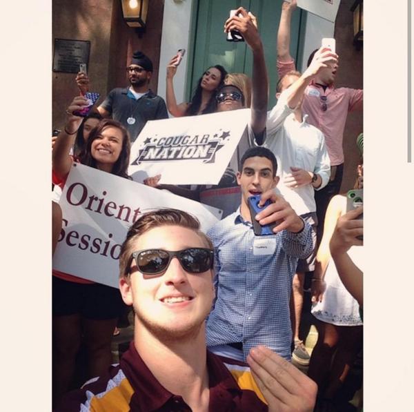 MicStevey's tweet photo. Excited now more than ever for move in day! (P.S. @CofCRobbyH is the coolest intern, just saying) 
#CofC2018 http://t.co/KSdlf3d6AI