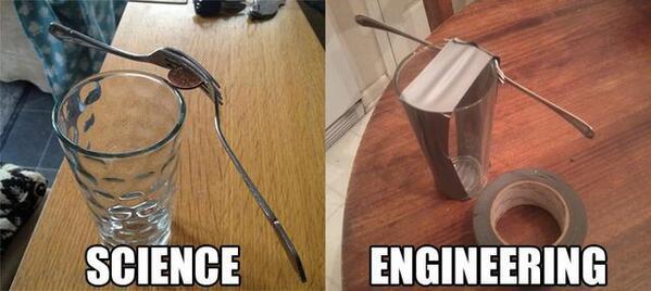 SheldonSaid's tweet photo. Science vs. Engineering. http://t.co/ddUkOb35K7