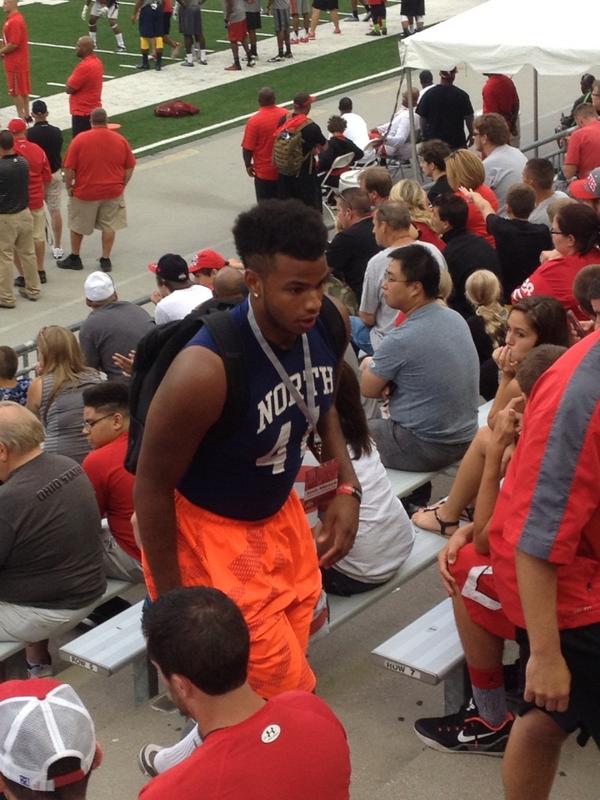 Josh Moore leaving the field after committing to Ohio State