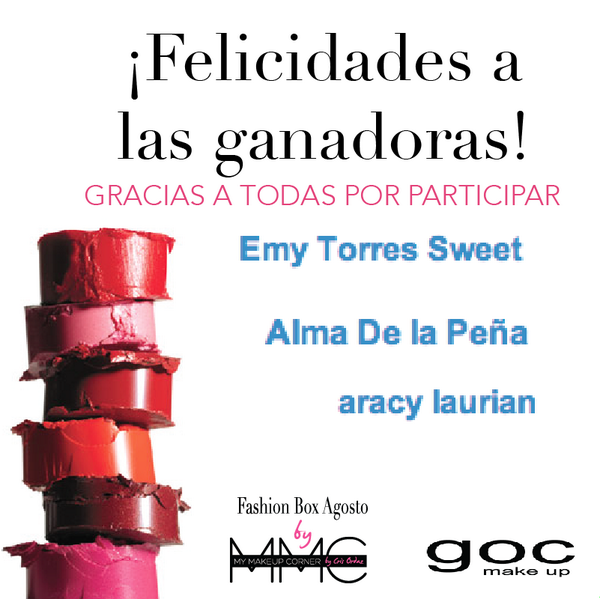 FashionBoxMX's tweet photo. ¡Felicidades a las ganadoras del sorteo de @GocMakeUp! Gracias a todas por participar esperan más sorpresas pronto. http://t.co/KOLB9Rl6Mx