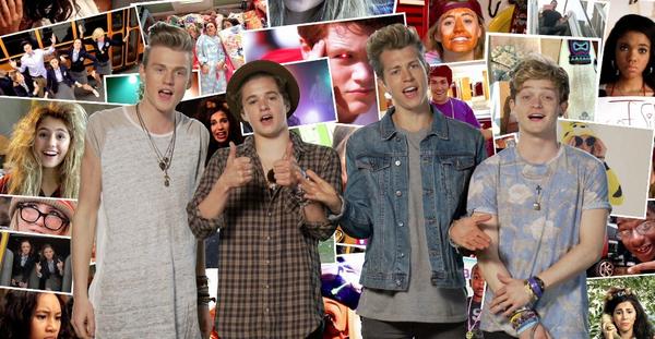 TheVampsband's tweet photo. What's up USA? Spend Saturday night with us! We're hosting @awesomenesstv on @NickelodeonTV at 9:30pm #ATVonNick http://t.co/83G0PAuylE