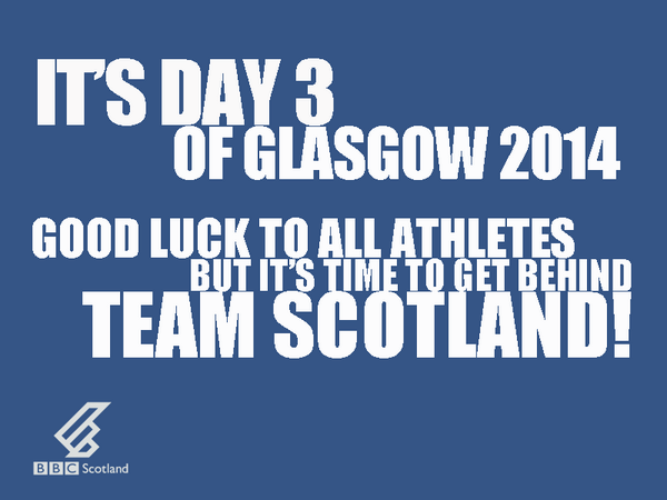 BBCScotland's tweet photo. Time to wish a massive good luck to all of @Team_Scotland competing today, honour roll to follow... http://t.co/vHwt89kwU4