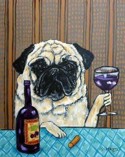 WinePhoto's tweet photo. Pug at the Wine Bar http://t.co/1sMlmeP2xq