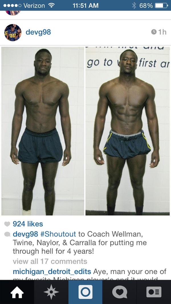 Ty_Fenwick's tweet photo. Check out Devin Gardner’s transformation. http://t.co/HRl5JvnCsw