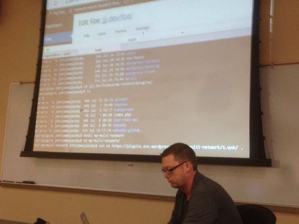 rachelbaker's tweet image. Hearts jumped for @rmccue and I when we saw the JSON REST API among @jjj’s plugins during his talk #wcmke