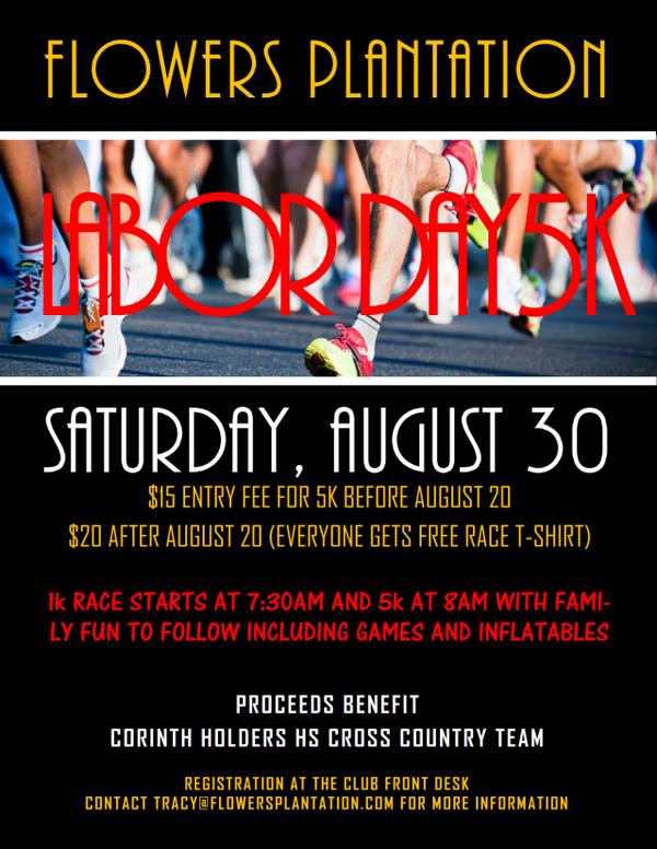 FlowersNCliving's tweet image. Check out updated #FlowersPlantation #LaborDay5K on Aug 30. Early bird rates thru Aug 20. @runnersworld #ClaytonNC