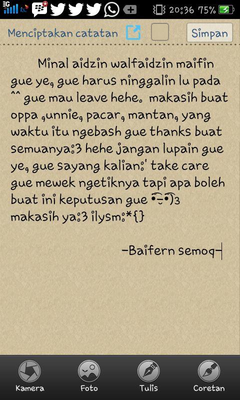 Baifern02499684's tweet photo. Thanks elpewe saya decin pamit! bubay ^^ http://t.co/xD9yp4vDHC