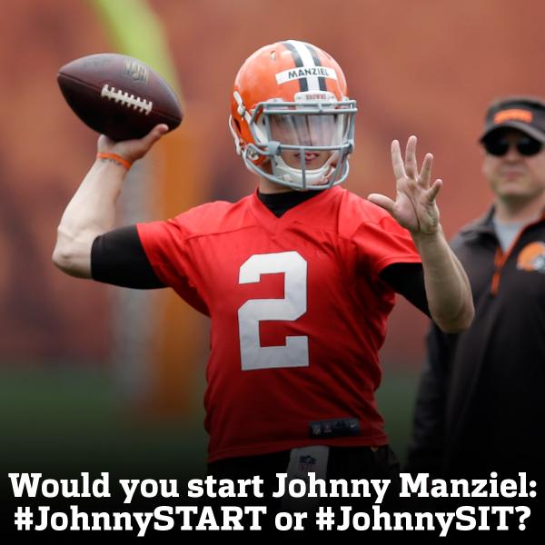 nflnetwork's tweet photo. Would you start Johnny Manziel: #JohnnySTART or #JohnnySIT? http://t.co/cbAFpJjSFx