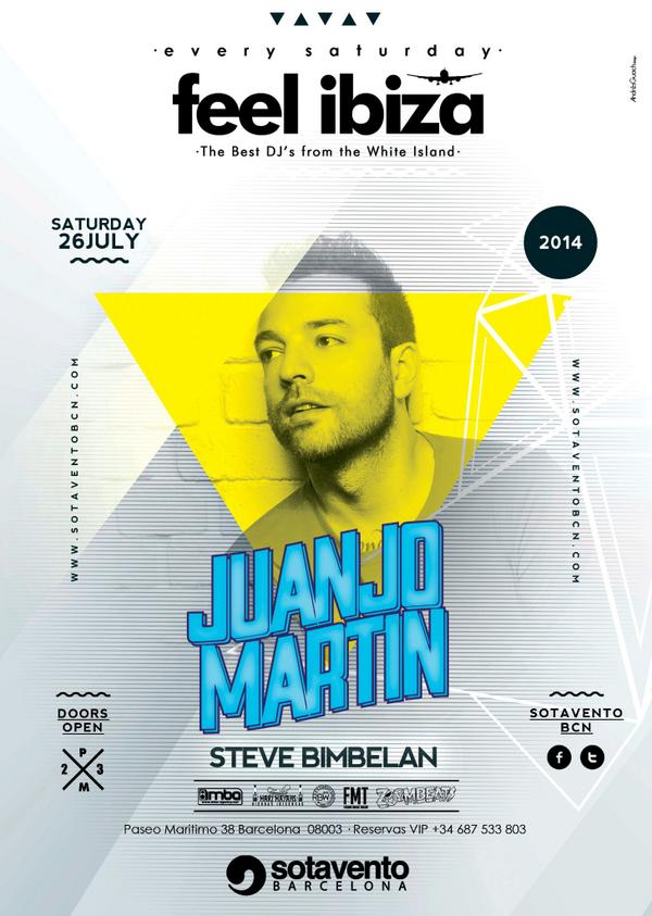sotaventobcn's tweet photo. Tonight #FeelIbiza w/ @juanjomartin &amp; @SteveBimbelan. Guest list: 8€ 1 ticket | 12€ 2 tickets: http://t.co/2nfznKUZFA http://t.co/MziGkB5n2Y
