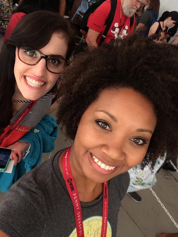 AlizaPearl's tweet image. In line w/@iSelle for #ComicCon2014, rocking my @SLBAAC tee. I miss SLBAAC! @m67smith @ag457 @jobozarth