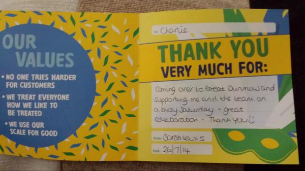 Thank u 4 having me today <a href="/TescoGDunmow/">Tesco Great Dunmow</a>