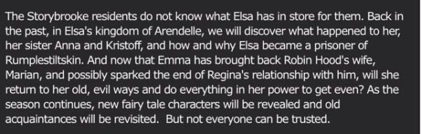 OnceStorybrooke's tweet photo. The #OUATS4 logline, via @NatalieAbrams. #OnceUponATime returns this Fall on #ABC. @OnceABC #OUAT #FrozenIsComing http://t.co/PAuisxSpyd