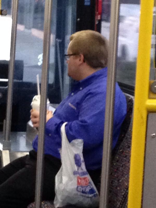 decentobject's tweet image. drew carey doppelgänger avoiding my camera