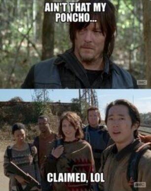 Whitetigress1's tweet image. Daryl, Maggie, and The Poncho