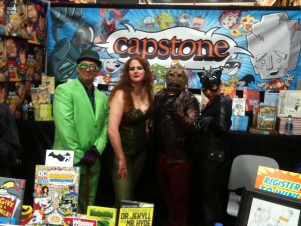 MeMichaelDahl's tweet photo. Batman villains at the booth: Riddler, Poison Ivy, Killer Croc &amp; Catwoman http://t.co/n2BoFju2M9