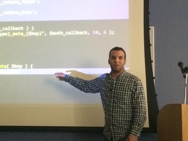 WordCampMKE's tweet image. What?! That’s @nacin going deep on the @wordpress tech speak. @wordcampmke #wcmke