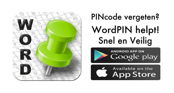 WordPIN's tweet image. 135.000 mensen hebben dagelijks een PIN black-out. Geen nood! Gevonden binnen 10 seconden. Download WordPin. #pincode