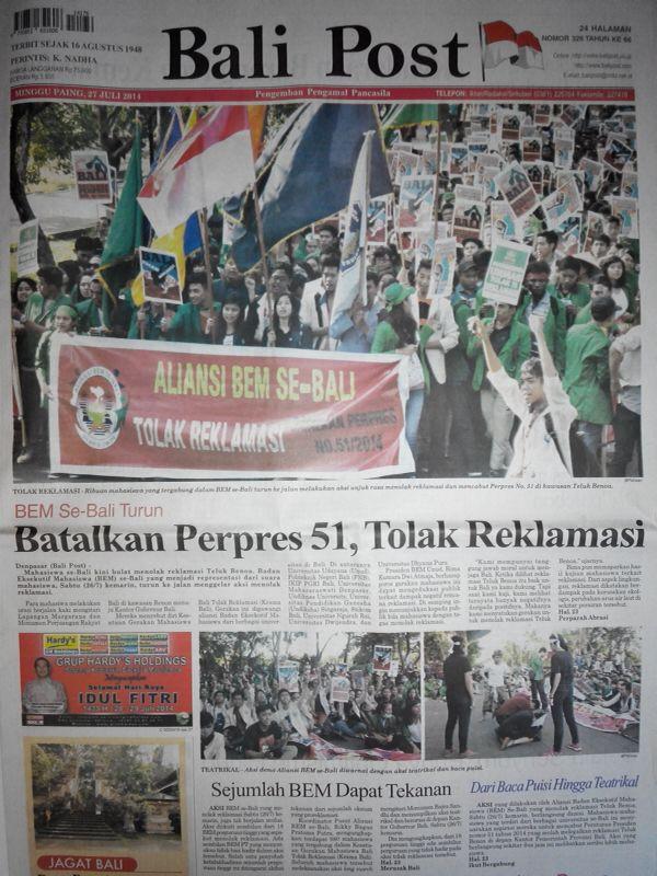 gedeamstrong's tweet photo. Pagi yg cadas #BaliTolakReklamasi @gendovara @JRX_SID http://t.co/2wRrMSTwBU