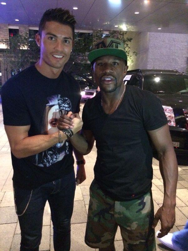 Cristiano Ronaldo with Floyd Mayweather