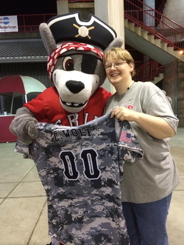 erie_seawolves's tweet photo. Winner of @CWolf_00 jersey in tonight's auction #MascotMania #VoteCWolf @MiLB http://t.co/4mRsSeepYp