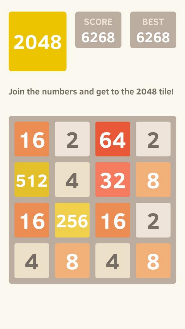 I scored 6268 points at 2048, a game where you join numbers to score high! <a href="/2048_game/">2048</a> itunes.apple.com/app/2048/id840…