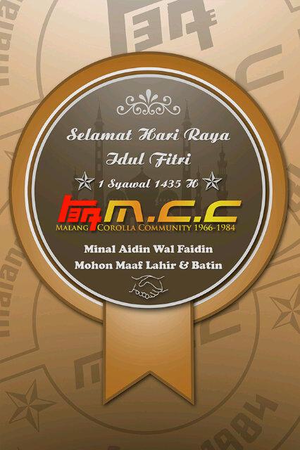 Kami sgnap kluarga bsar MCC (Malang Corolla Community) mengucpkan Minal Aidin Wal Faidin mohon maaf lahir &amp; batin..