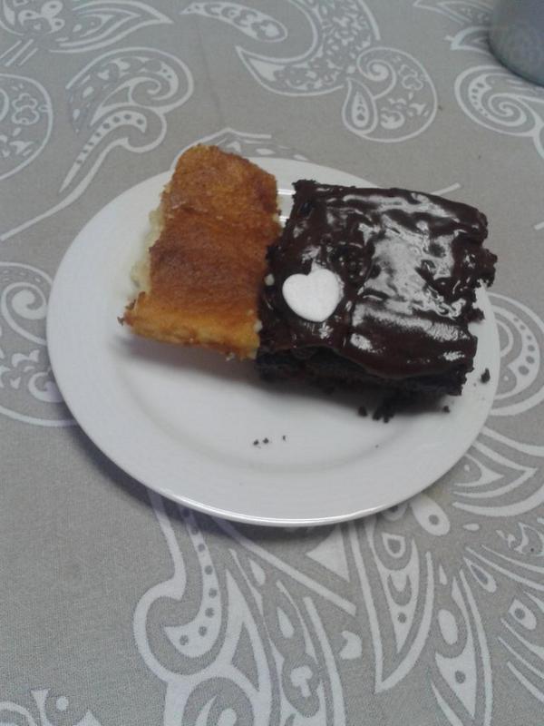 jqbrah's tweet photo. Choco cake for breaky . Bae is bad ;p @kayleehavenga http://t.co/B0KUuYxnSa