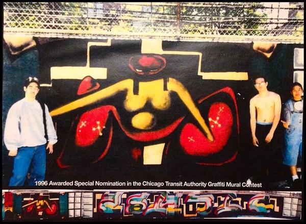 DJAsiatic's tweet photo. FlashBack Friday 1996 Chicago CTA Graffiti Mural Competition – We did this ASIATIC Mural http://t.co/3QCW2fXhce