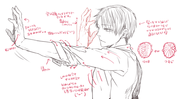 描き方タグのやつその2、しわと手と髪、特にこだわりはないけど全体でおや?この腕折れてないか?…みたいなのがなければいいのかなと思ってる、そして実は安藤さんは手が大きい設定、職人さんって手が大きいイメージがあるのは私だけだろうか… 