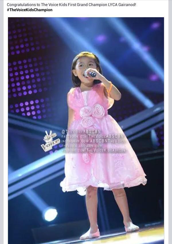 Congrats to @lycagairanod First #TheVoiceKidsChampion ikaw na pinahanga mo ko sa galing mo the next super star lyca