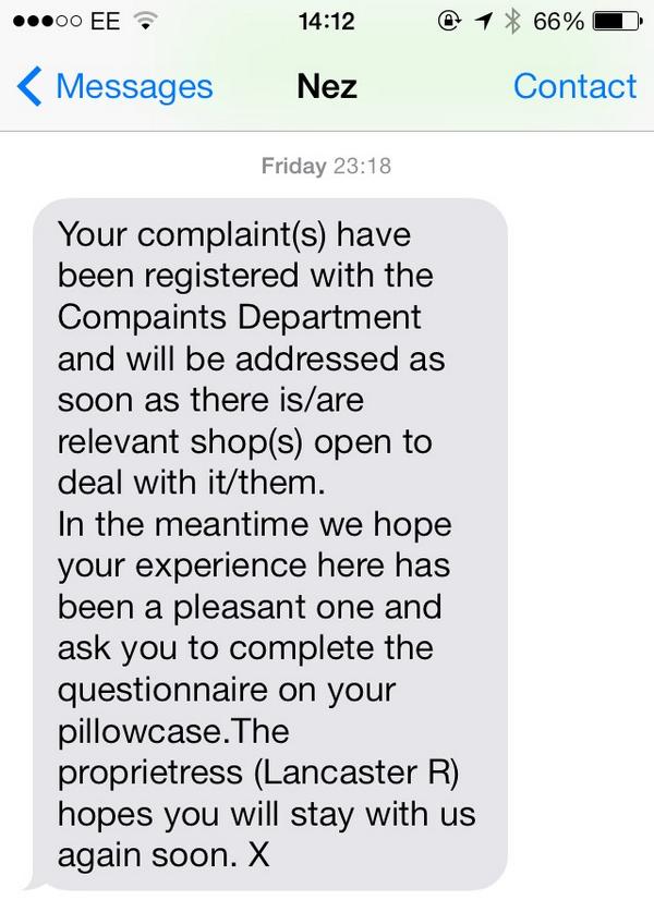 Text from my dad when I told him my curtain is broken