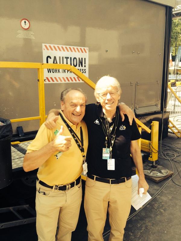 Samen met Daniel Mangeas - het is vandaag zijn laatste Tour reportage als speaker