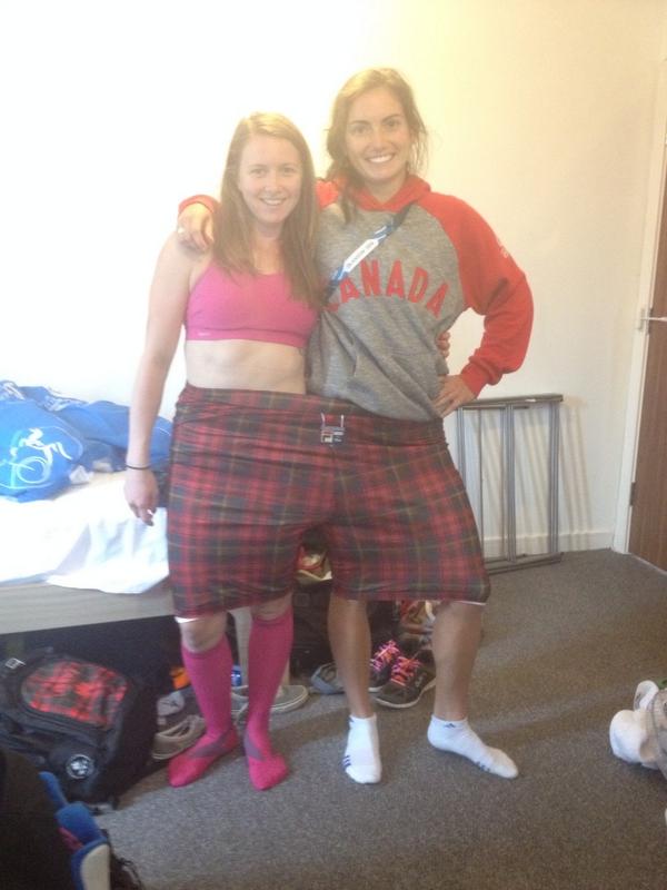 abigailraye's tweet photo. One size fits two? @krissywishart and @Kaitwillrock modelling giant shorts http://t.co/w863WYfH3p