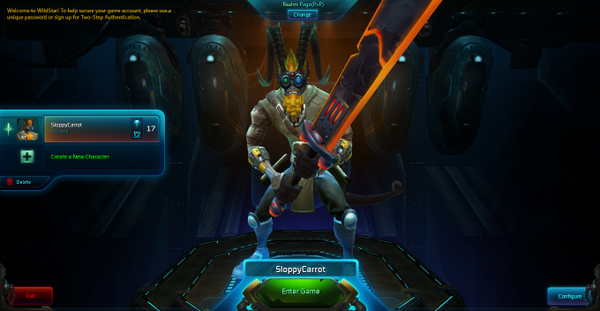 wildstar 2 step authorization code