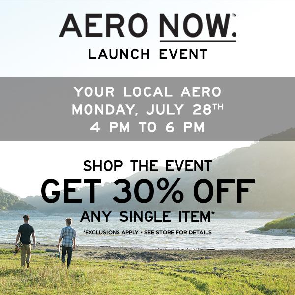 Aeropostale's tweet image. Aero Now launch is almost here! Stop by your local Aero tomorrow from 4 - 6 to shop the event.