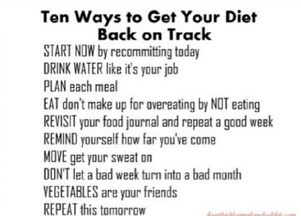 BiggestLoserN's tweet photo. 10 ways to get your #diet back on track. Make it a #lifestyle change. #health #weightloss #fitnessmotivation http://t.co/ezyV8Qcy68