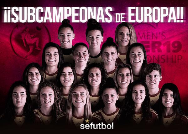 SEFutbol's tweet photo. ¡La @SeFutbol femenina Sub-19 se proclama SUBCAMPEONA DE EUROPA! ¡RT si estas orgulloso de ellas! #JugarLucharYGanar http://t.co/ZQUtocI4GR