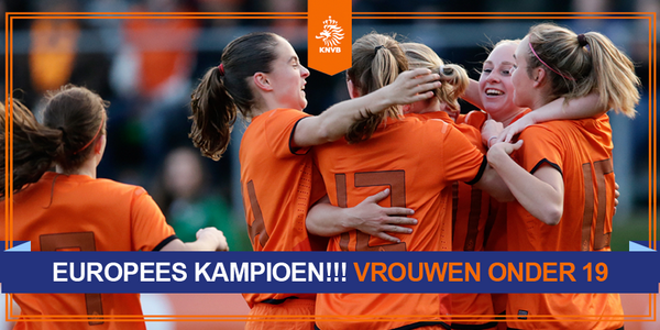 JA! De vrouwen Onder 19 pakken de Europese Titel! 0-1 winst tegen Spanje. Kampioenen!!! #wu19euro