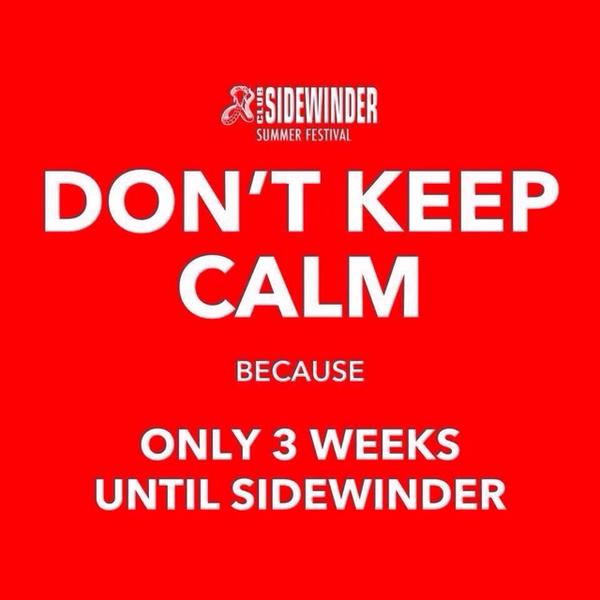 <a href="/OldSkoolGarage/">Old Skool Garage</a> Sidewinder is only 3 weeks! Who's ready?? #SidewinderSummerFestival!! RT RT