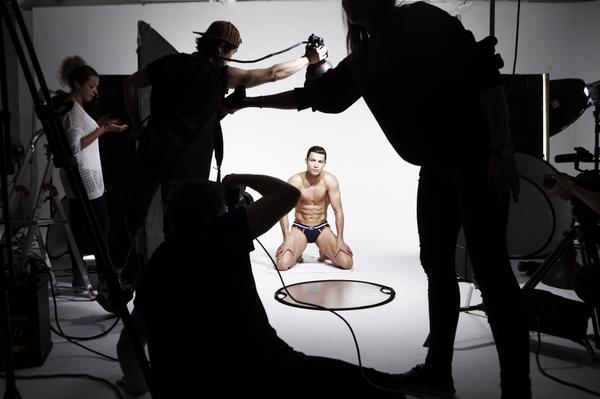 Cristiano's tweet photo. Here it is! Exclusive behind the scenes from my new #CR7underwear campaign launching next week. Stay tuned! http://t.co/IHyD303vMv
